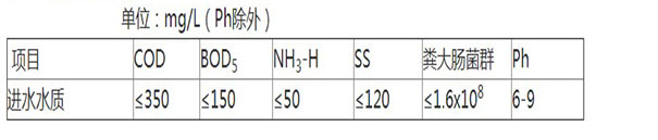 参考污水进水指标